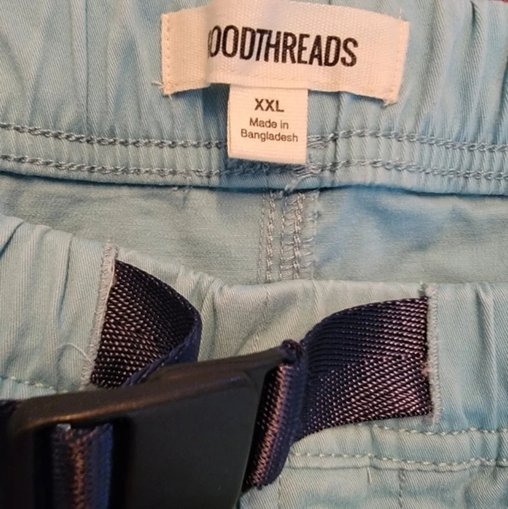Goodthreads Men's Teal Belted Elatic Waist‎ Shorts XXL